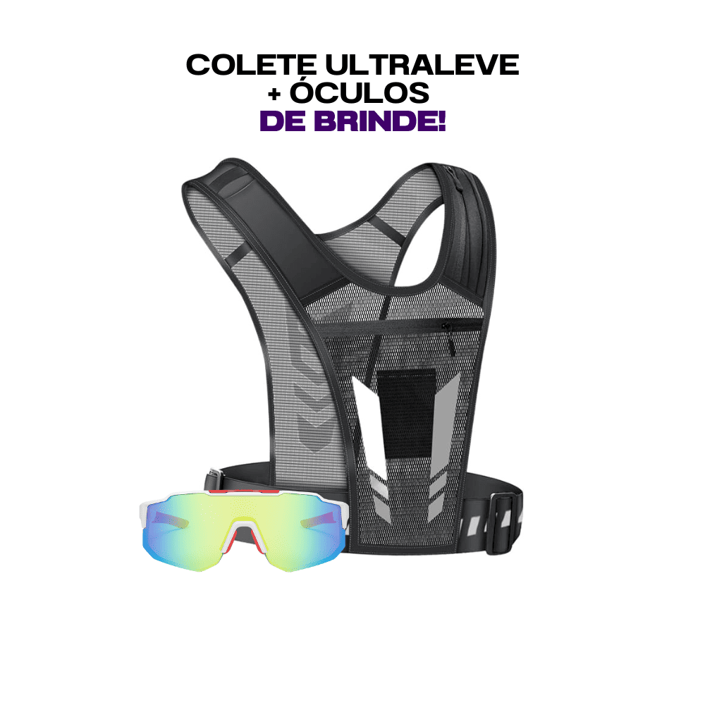 KIT Colete Ultraleve + Óculos Esportivo Grátis