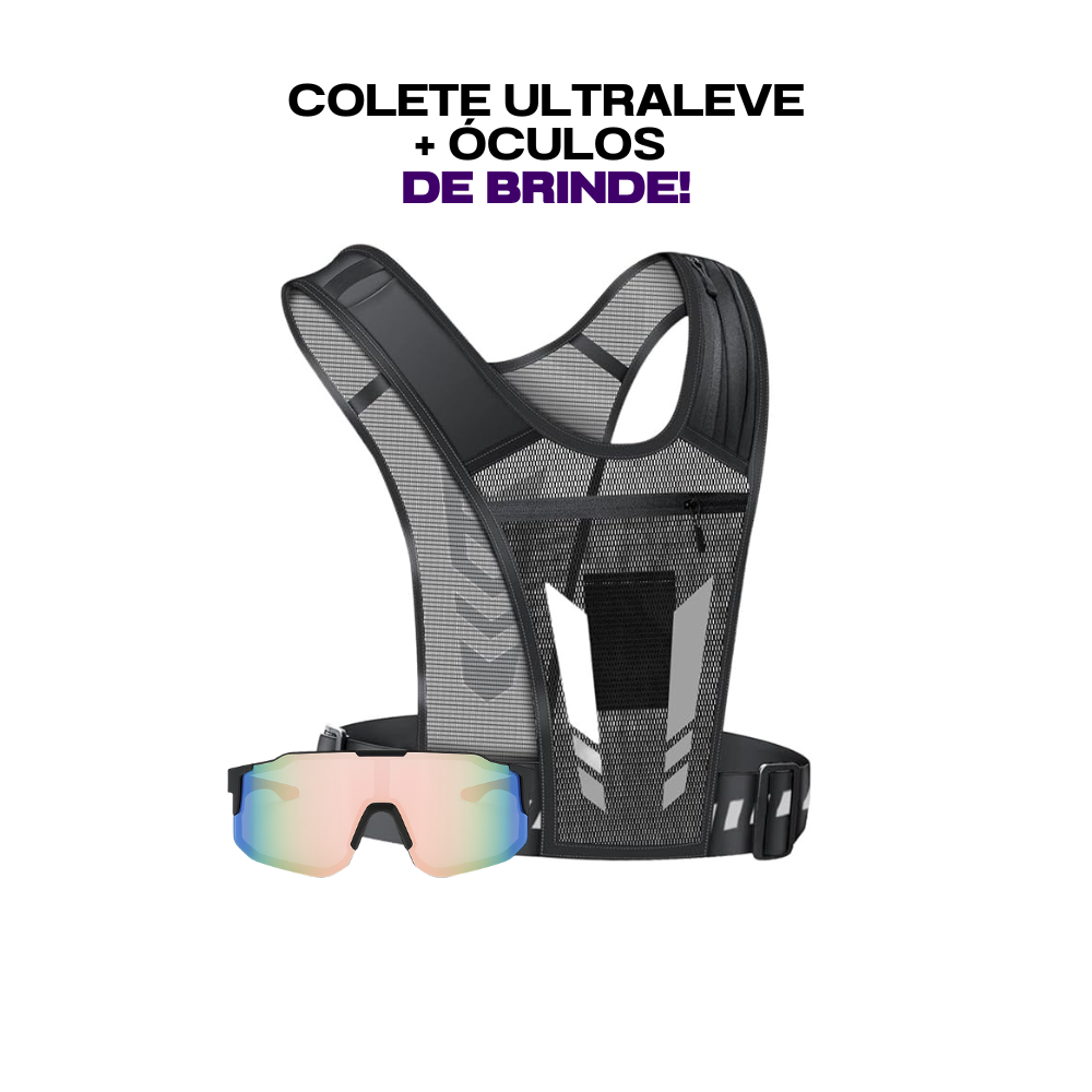 KIT Colete Ultraleve + Óculos Esportivo Grátis