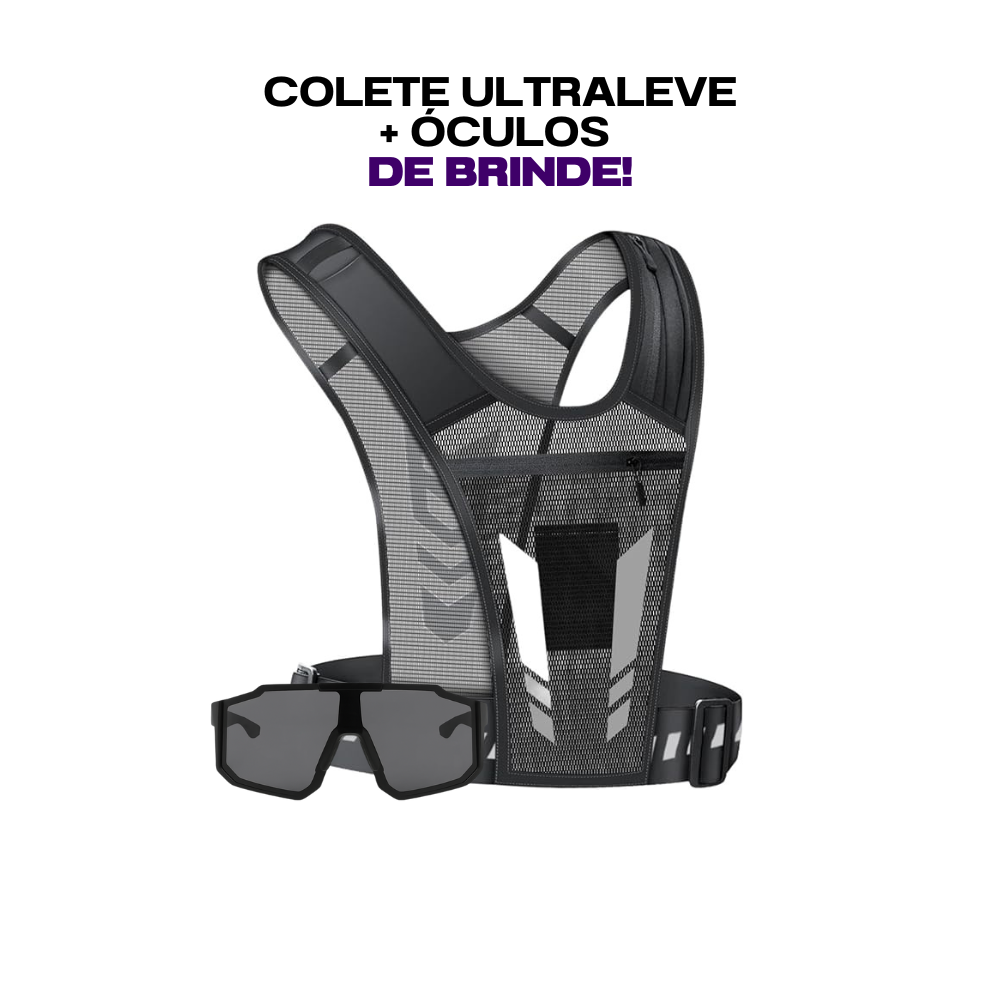 KIT Colete Ultraleve + Óculos Esportivo Grátis